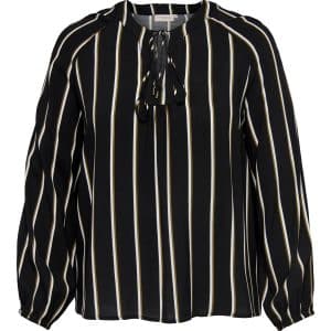 Stribet skjortebluse fra Only Carmakoma - Sort/Striber