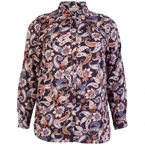 ZbyZ - Dame +Size skjortebluse - Multi - Str. 54/56