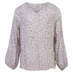 ChaCha - Dame skjortebluse - Hvid/Lyserød - Str. L