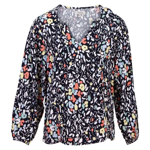 ZbyZ - Plus size dame skjortebluse - Navy - Str. 42/44