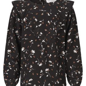 Rosemunde Skjortebluse - Black Day Flower Print