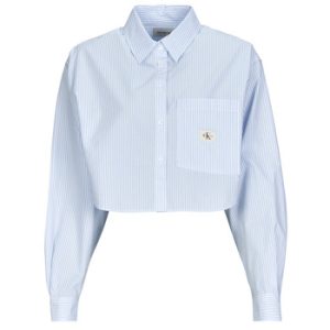 Skjorter / Skjortebluser Calvin Klein Jeans WOVEN LABEL CROPPED SHIRT