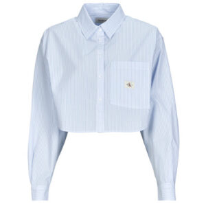 Skjorter / Skjortebluser Calvin Klein Jeans WOVEN LABEL CROPPED SHIRT